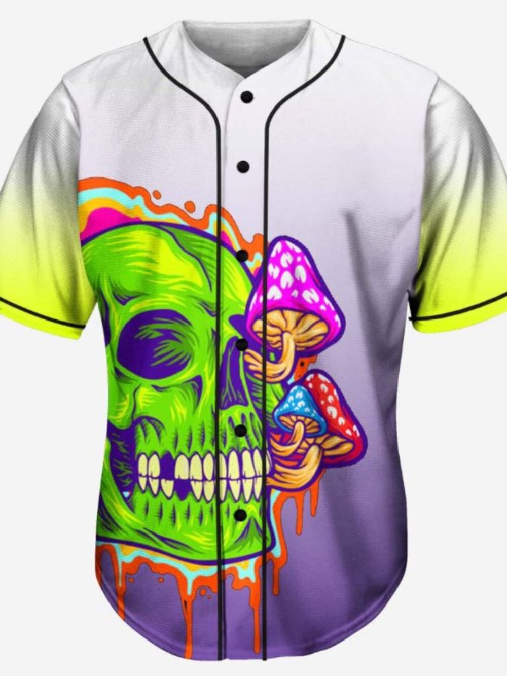 Peace Love And Wubz Trippy Skull Mushroom Sublimated Rave Jersey